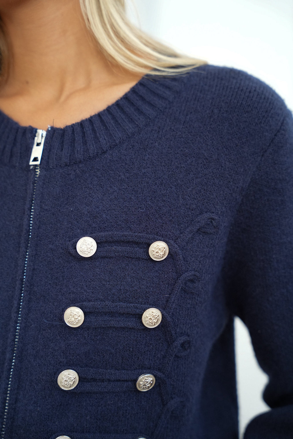 Chaqueta de Punto con Cremallera Ben - Marino