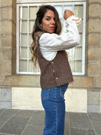 Jersey sin mangas Louisa marrón