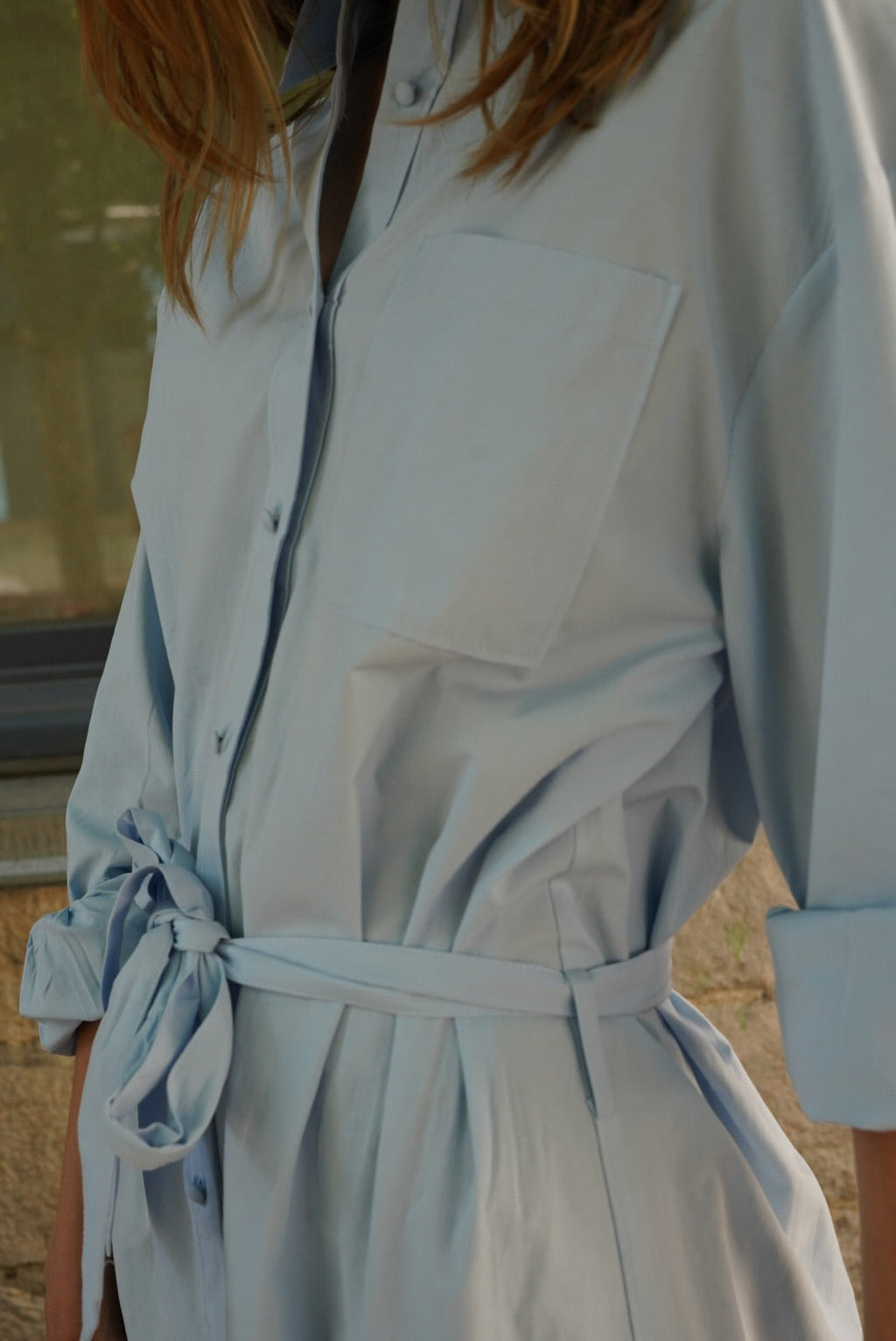 Angèle Sky Blue Shirt Dress