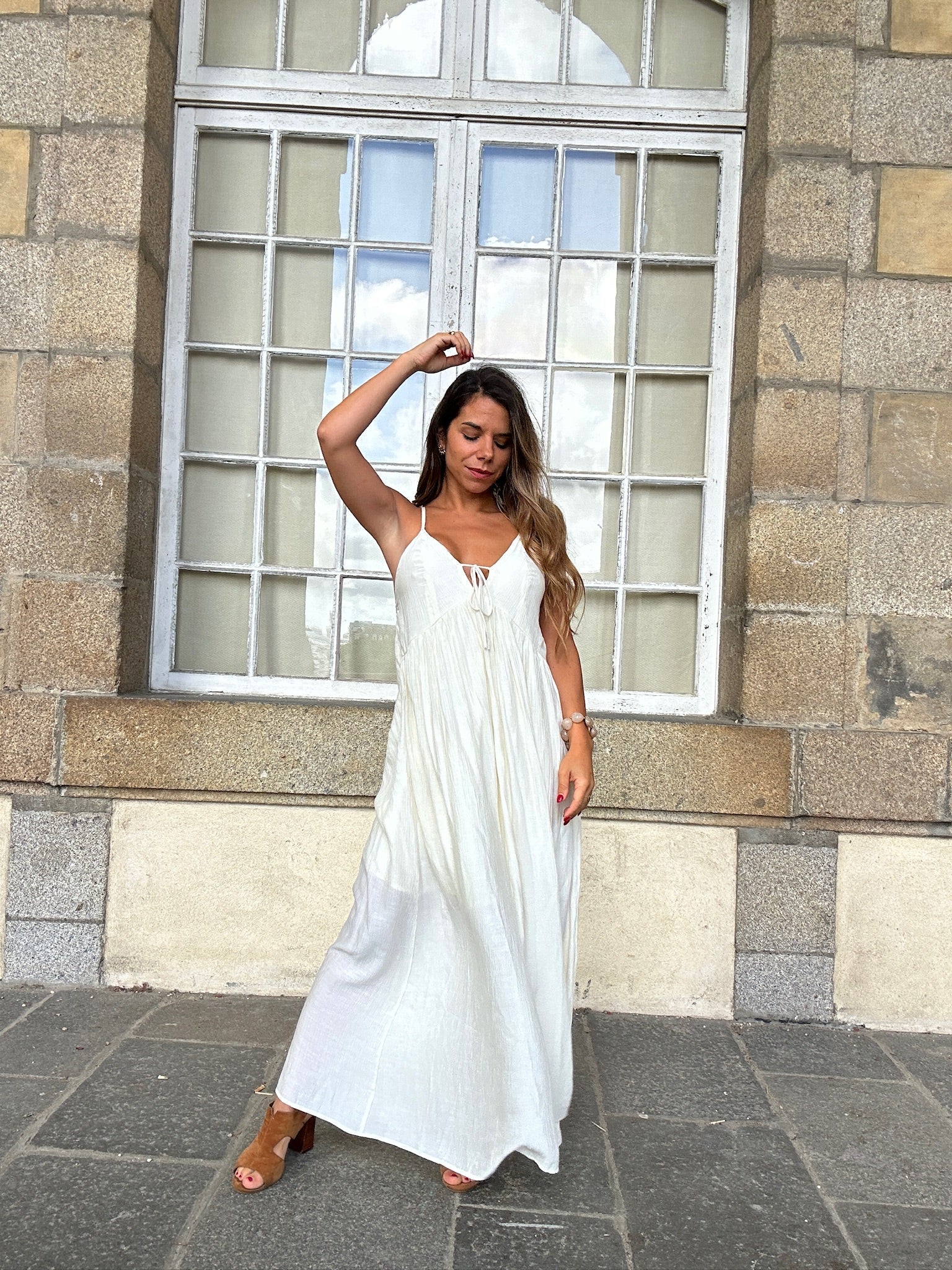 Robe longue Stella écrue