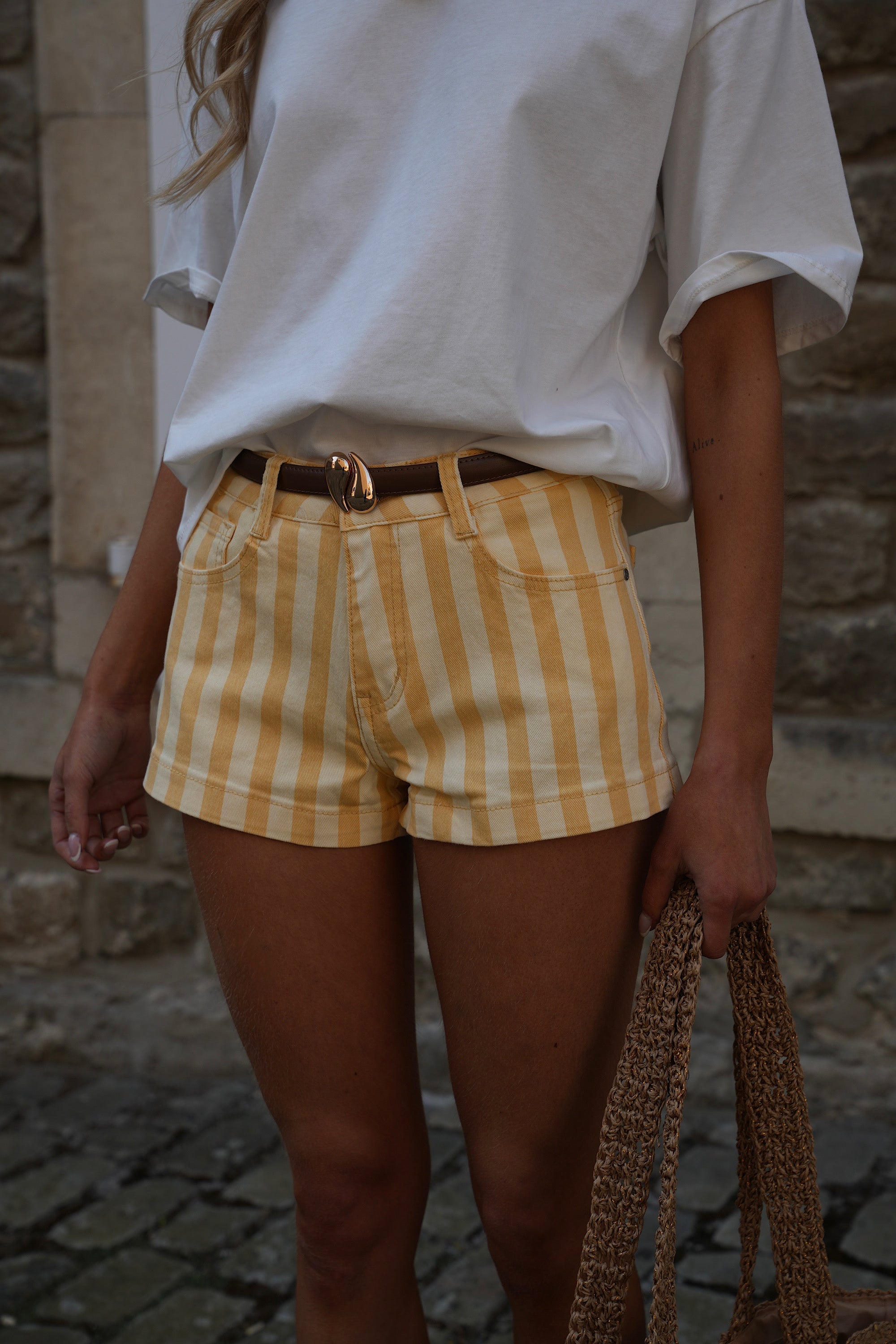 Short Rayé Nalla - Jaune