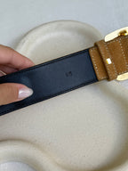 Christian Lacroix - Vintage Belt - Camel Suede And Gold Inserts