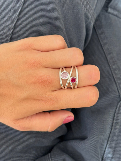 Anillo Love Rosa Plata
