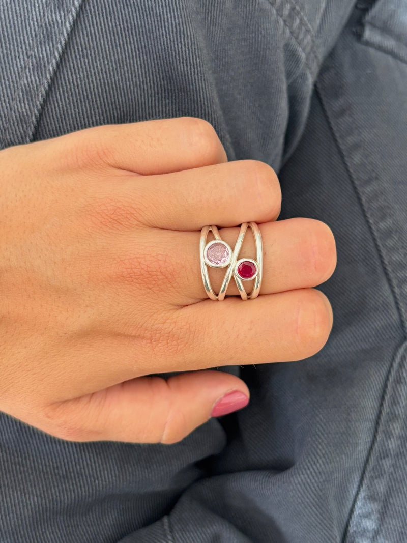 Anillo Love Rosa Plata