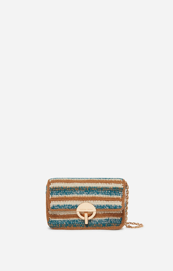 Vanessa Bruno - Petit Sac Moon En Laine - Multico/Turquoise