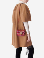 Mini Moon Belt Bag in Wool - Multicolour and Pink