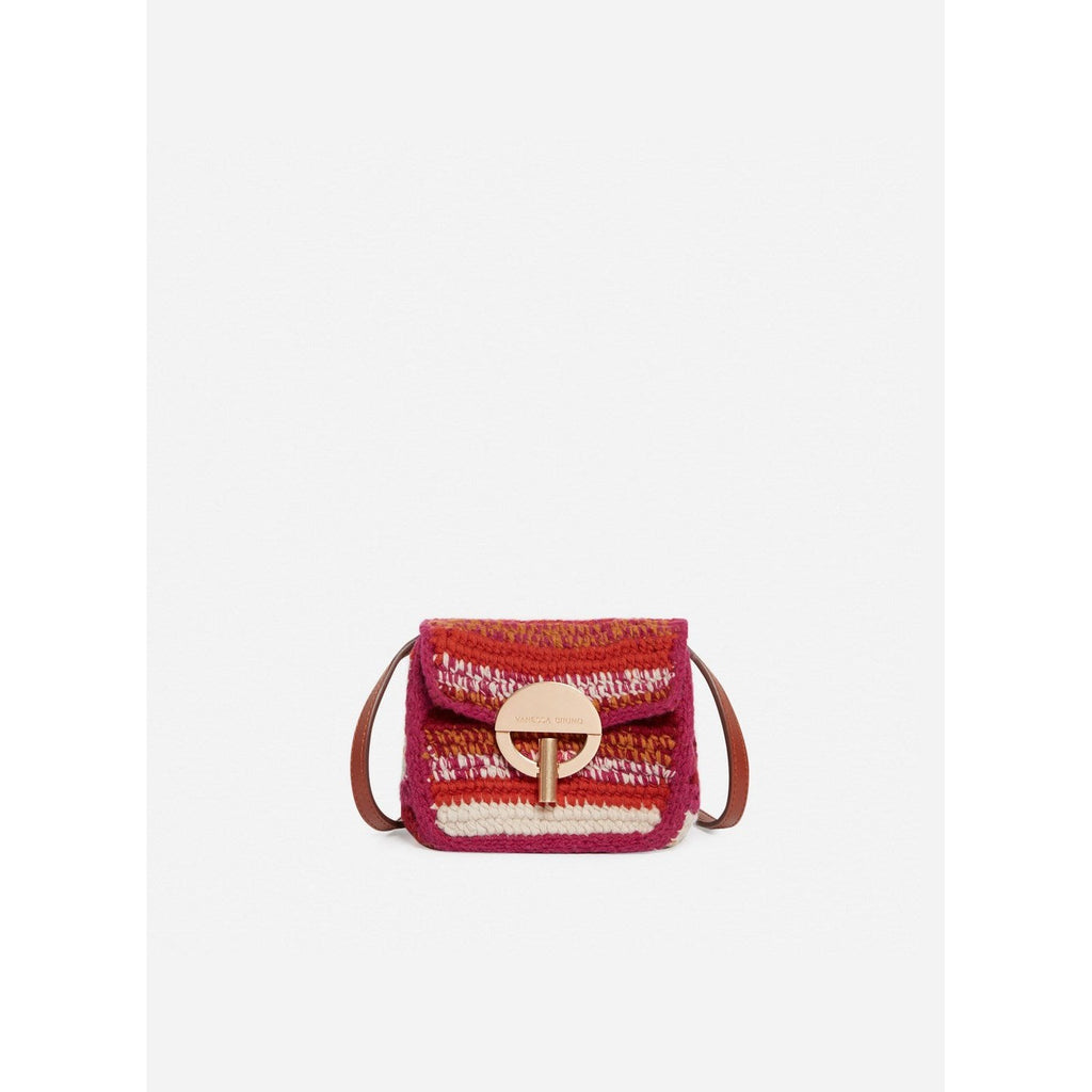 Mini Moon Belt Bag in Wool - Multicolour and Pink