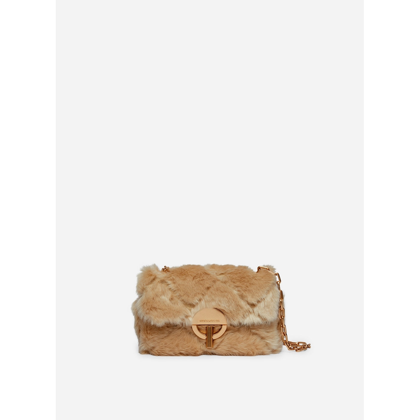 Nano Moon Bag in Faux Fur - Beige