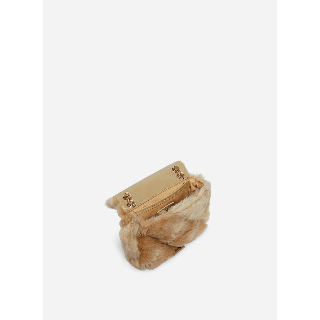 Nano Moon Bag in Faux Fur - Beige