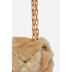 Nano Moon Bag in Faux Fur - Beige
