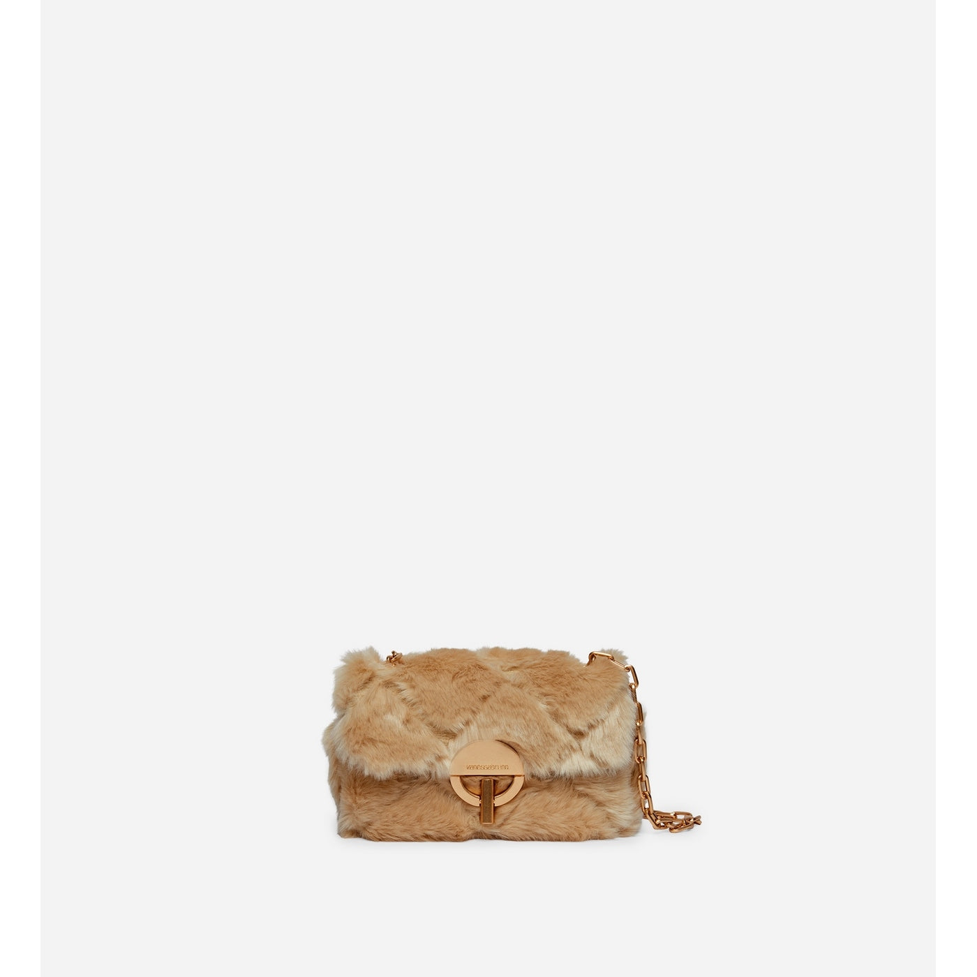 Nano Moon Bag in Faux Fur - Beige