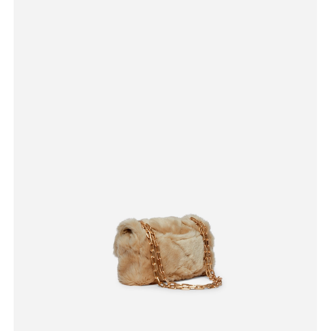 Nano Moon Bag in Faux Fur - Beige
