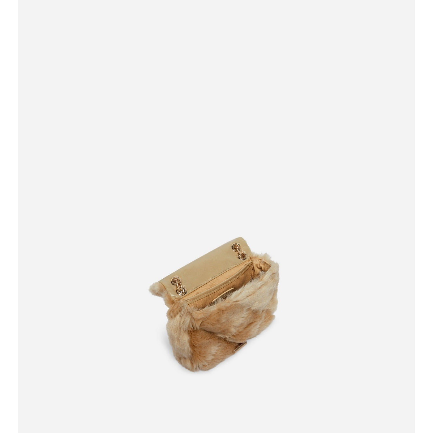 Nano Moon Bag in Faux Fur - Beige