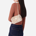Nano Moon Bag in Faux Fur - Beige
