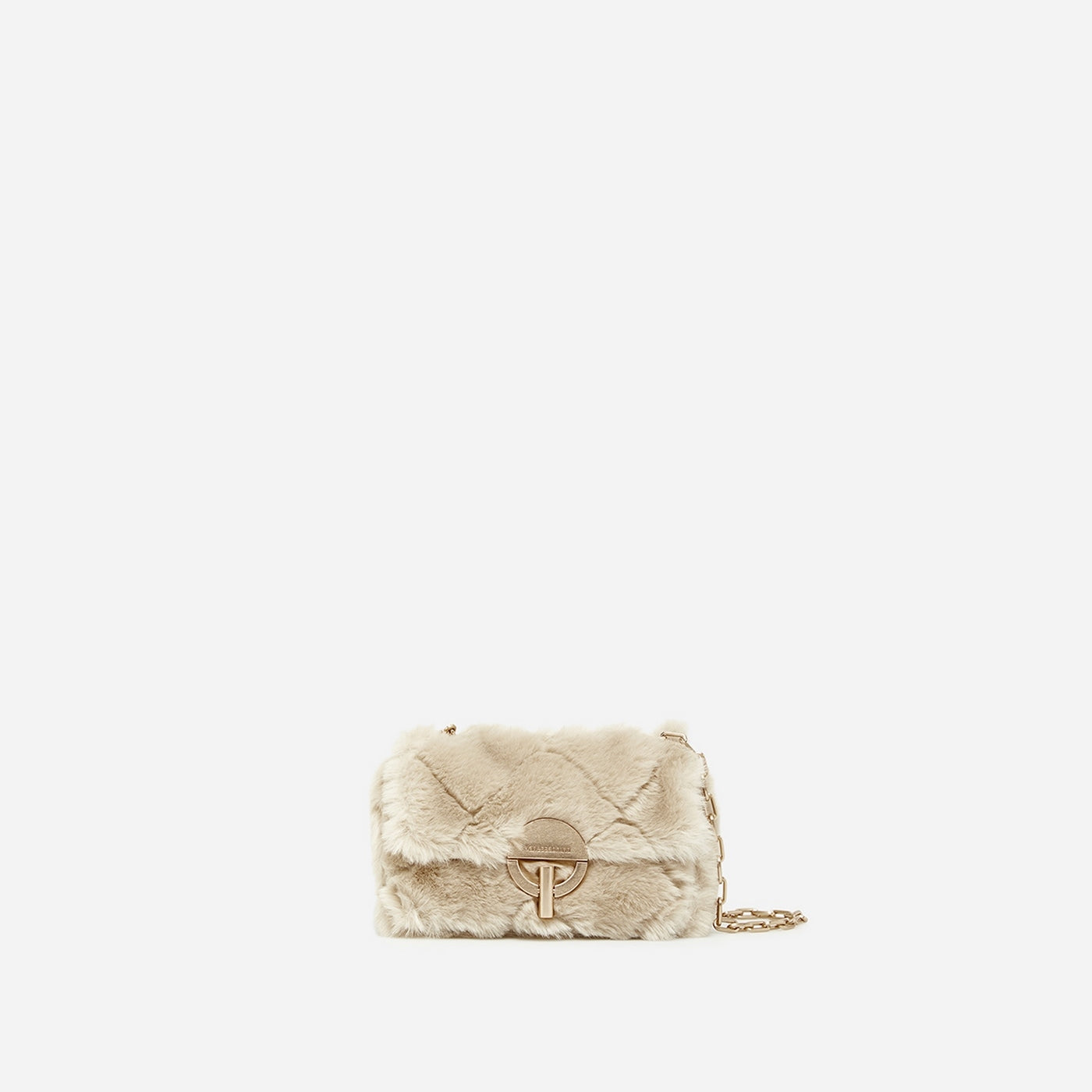 Nano Moon Bag in Faux Fur - Beige