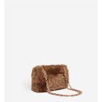 Nano Moon Bag in Faux Fur - Taupe