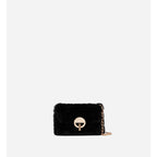 Nano Moon Bag in Faux Fur - Black