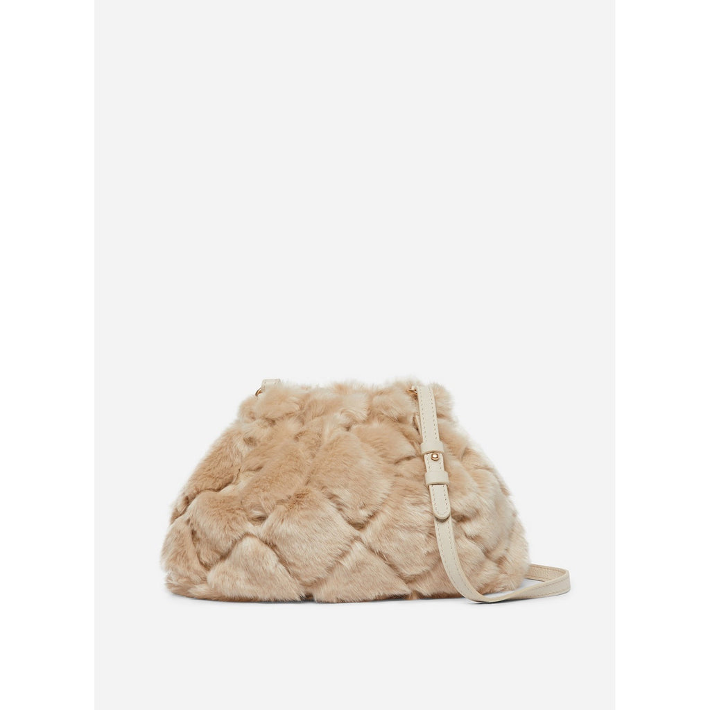 Sac Bourse Moon En Fausse Fourrure - Beige