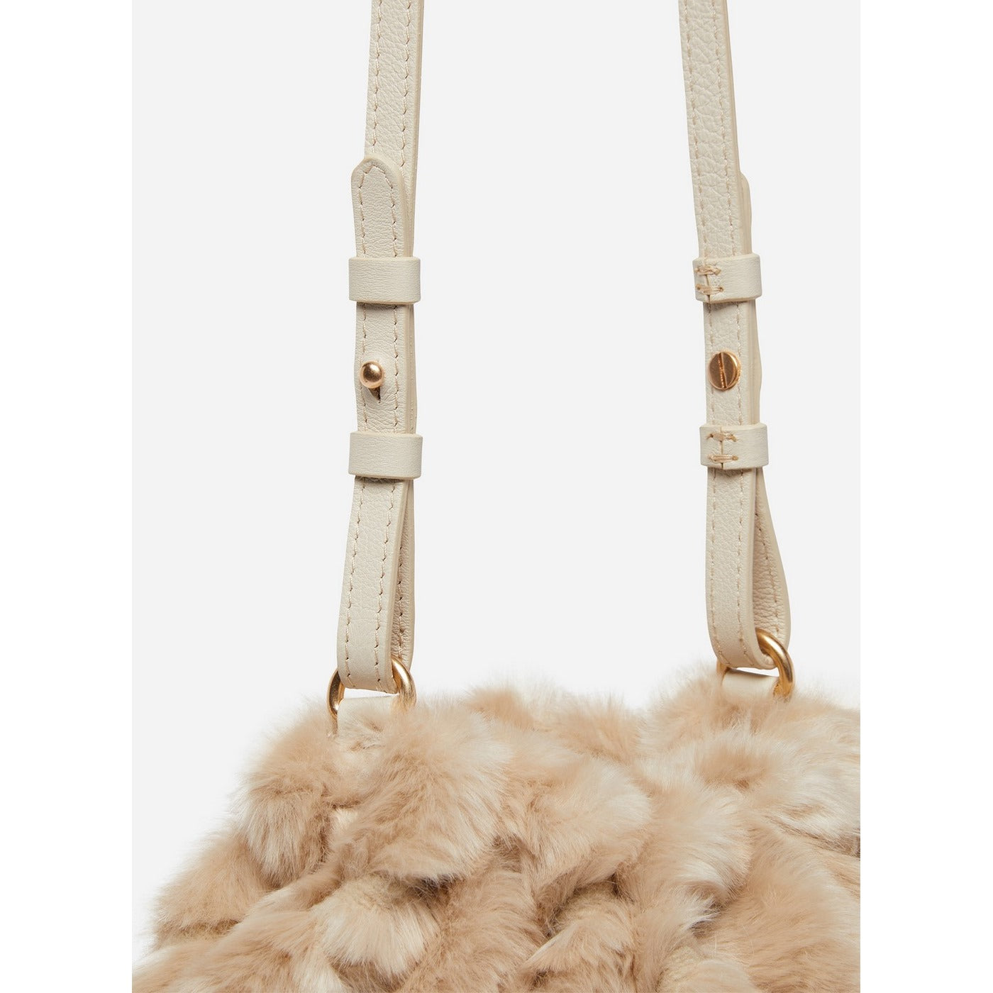 Sac Bourse Moon En Fausse Fourrure - Beige