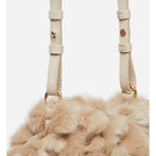 Sac Bourse Moon En Fausse Fourrure - Beige
