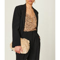 Sac Bourse Moon En Fausse Fourrure - Beige