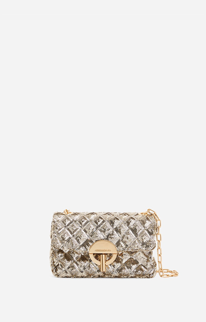 Sac Nano Moon À Sequins - Pale Gold
