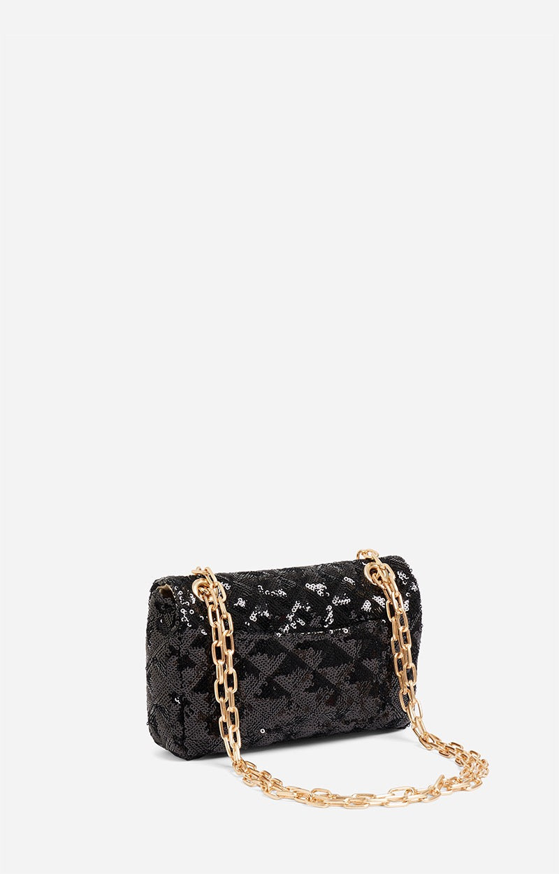 Bolso Nano Moon con lentejuelas - Black