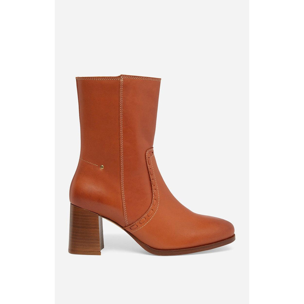 Bottines En Cuir - Cognac
