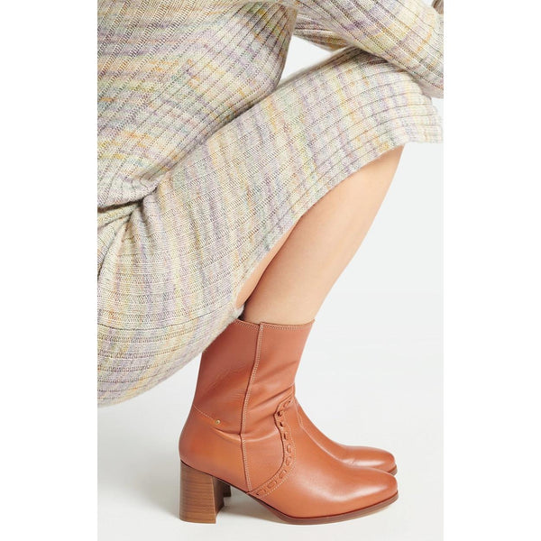 Vanessa Bruno - Leather Ankle Boots - Cognac