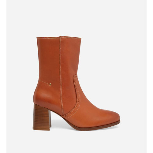 Bottines En Cuir - Cognac