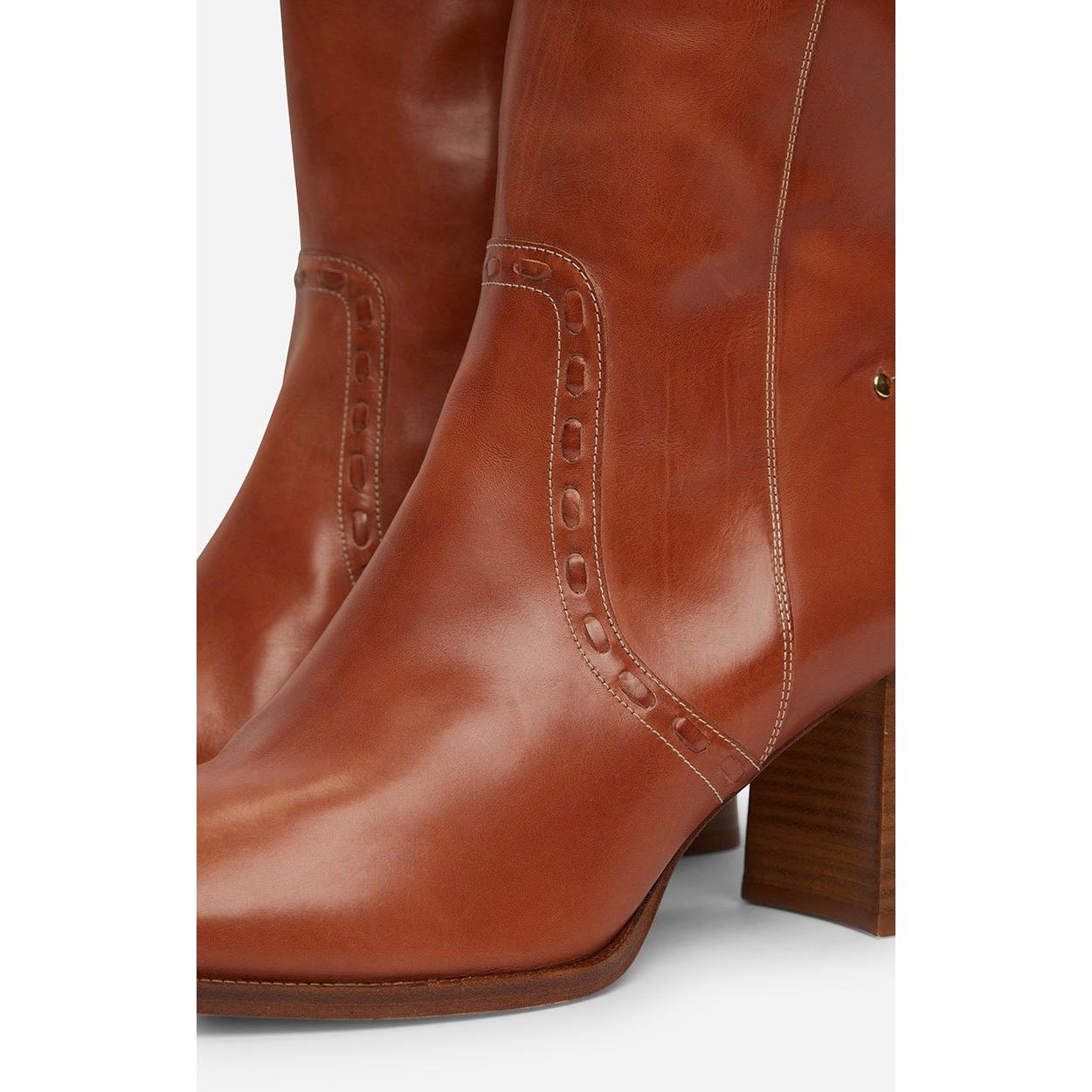Bottes En Cuir - Cognac
