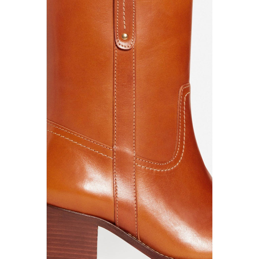 Botines De Cuero Con Curtido Vegetal - Miel