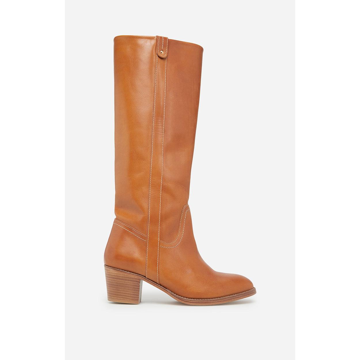 Vegetable-Tanned Leather Boots - Honey