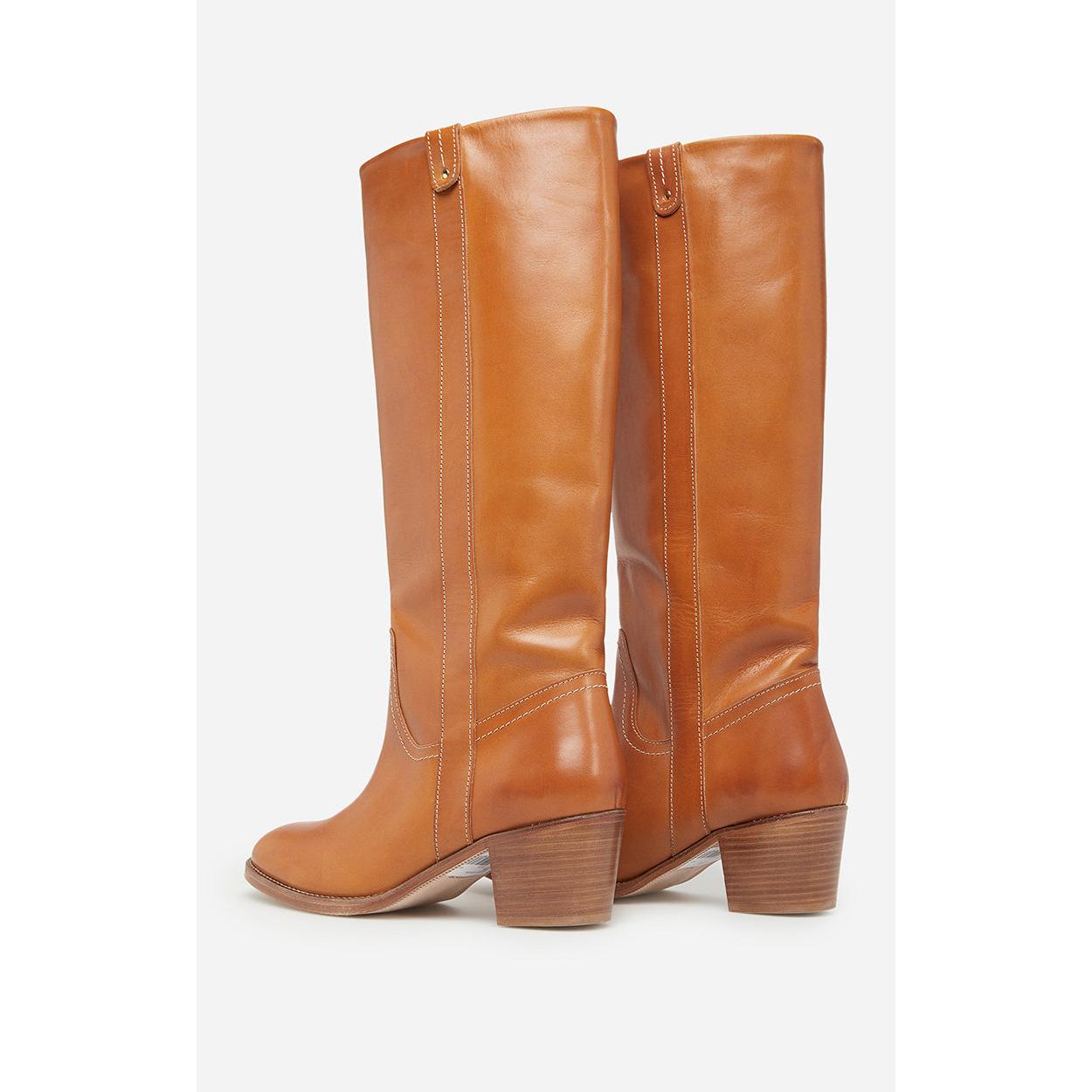 Vegetable-Tanned Leather Boots - Honey