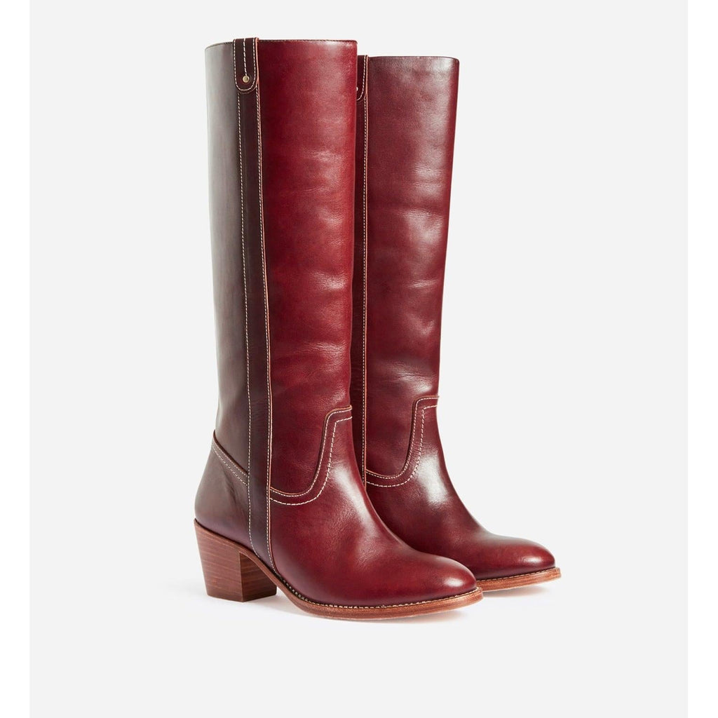 Vegetable-Tanned Leather Boots - Beetroot