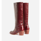 Vegetable-Tanned Leather Boots - Beetroot