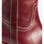 Vegetable-Tanned Leather Boots - Beetroot