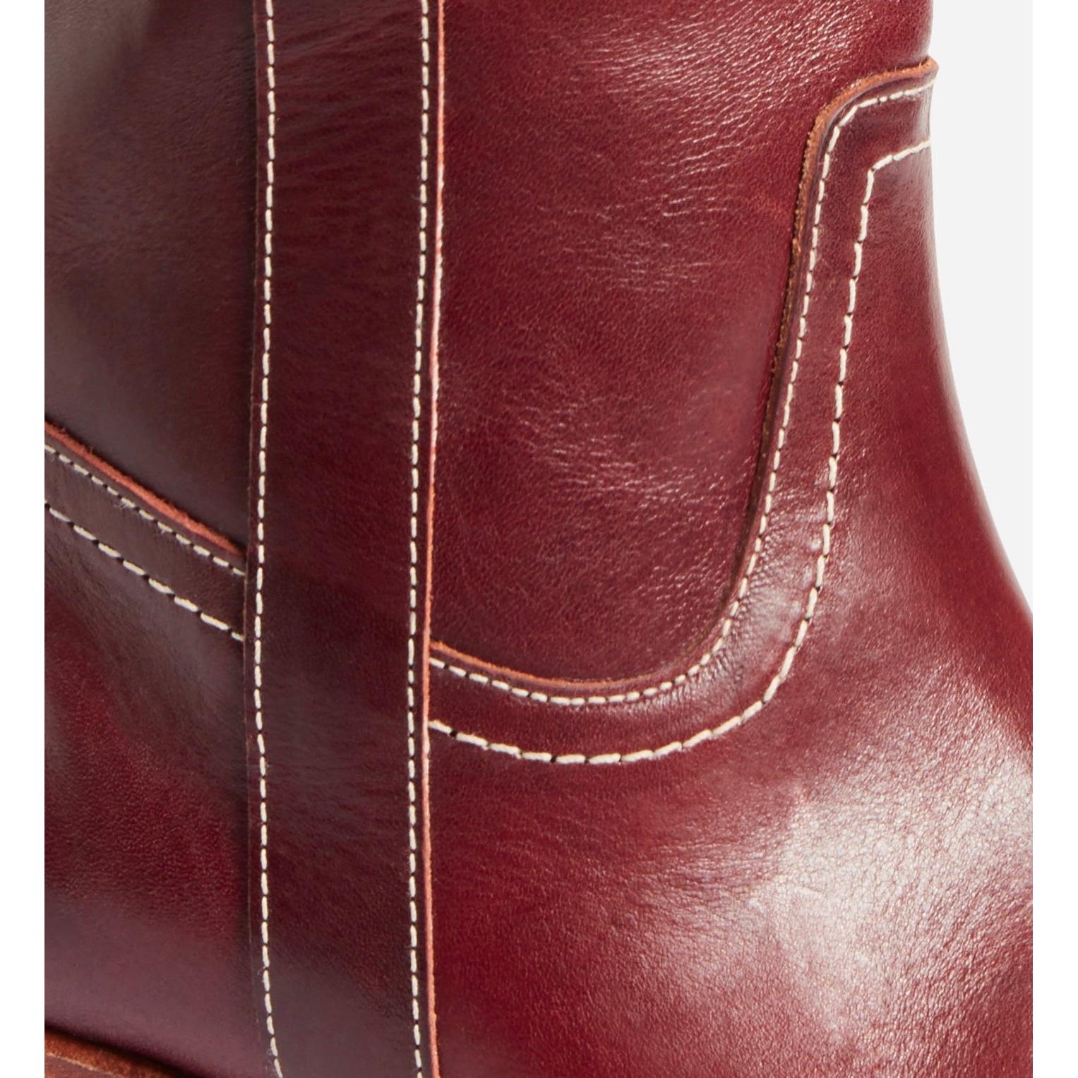 Vegetable-Tanned Leather Boots - Beetroot