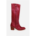 Vegetable-Tanned Leather Boots - Raspberry