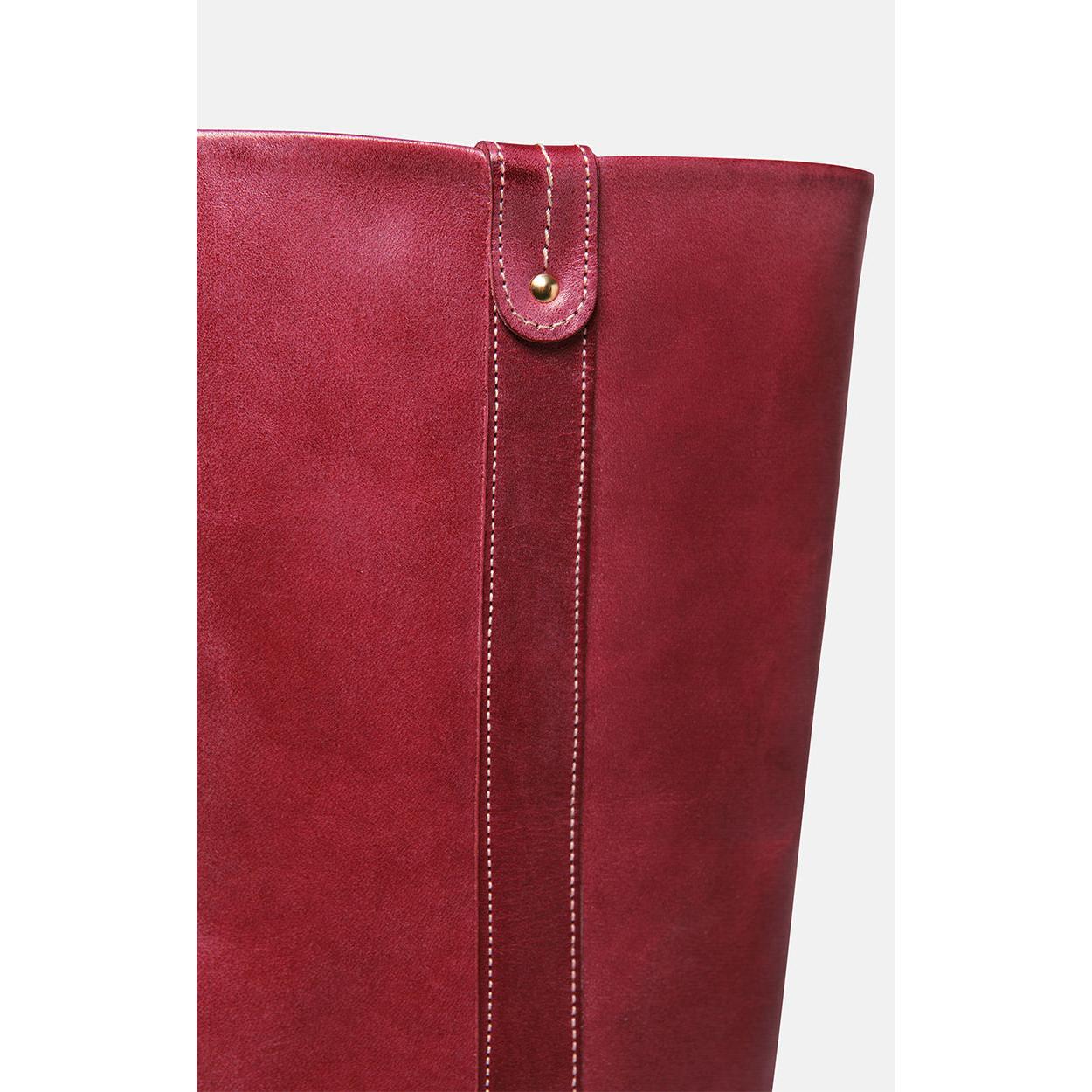 Vegetable-Tanned Leather Boots - Raspberry