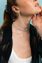 Ohrschmuck Dreifachkette - Silber