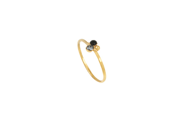 Anillo Oro 2S1B Negro