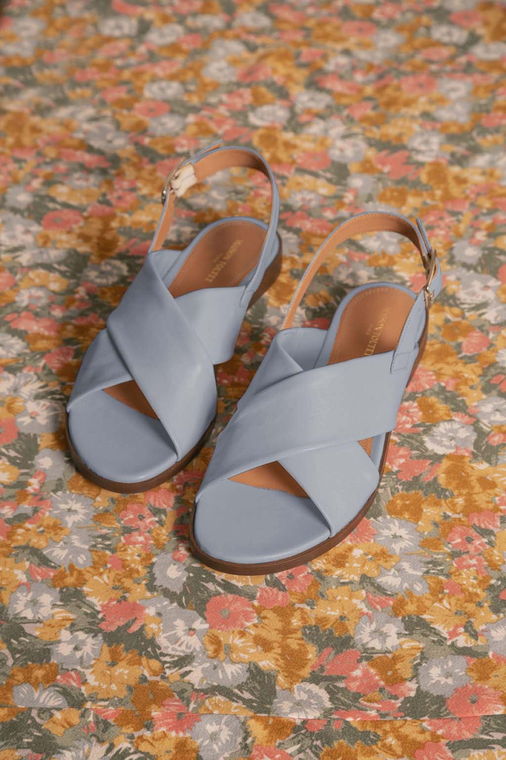 Axelle Sandals - Smooth Leather - Sky Blue