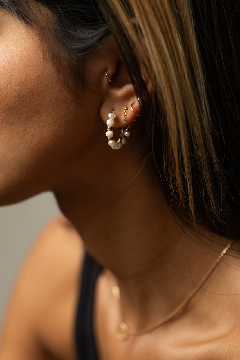 Boucles D'Oreilles Chaînette Anna - Perles De Culture