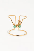 Woven Fingernail Ring - Emerald