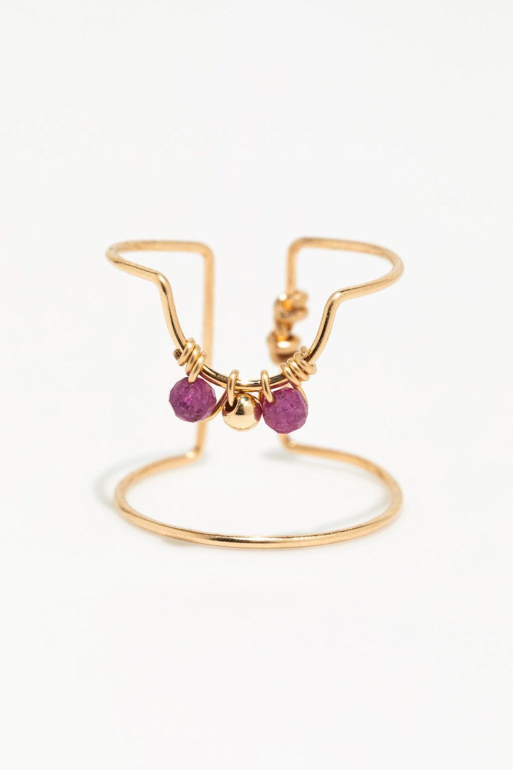 Bague D'Ongle Tissage - Rubis