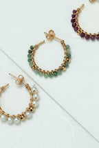 Frida Medium Hoop Earrings - Emerald