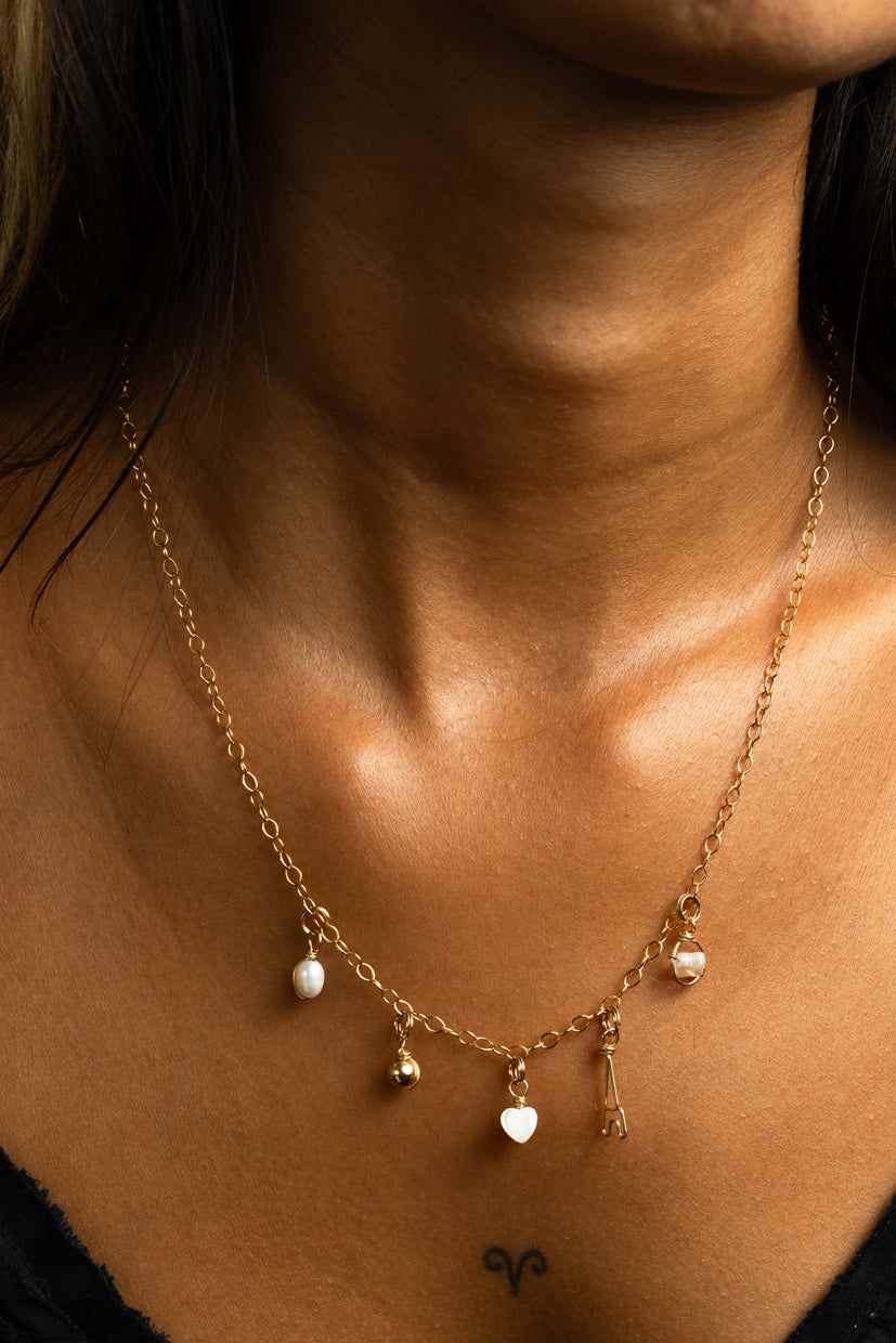 Pendentif Charm - Perle De Culture Enlacée