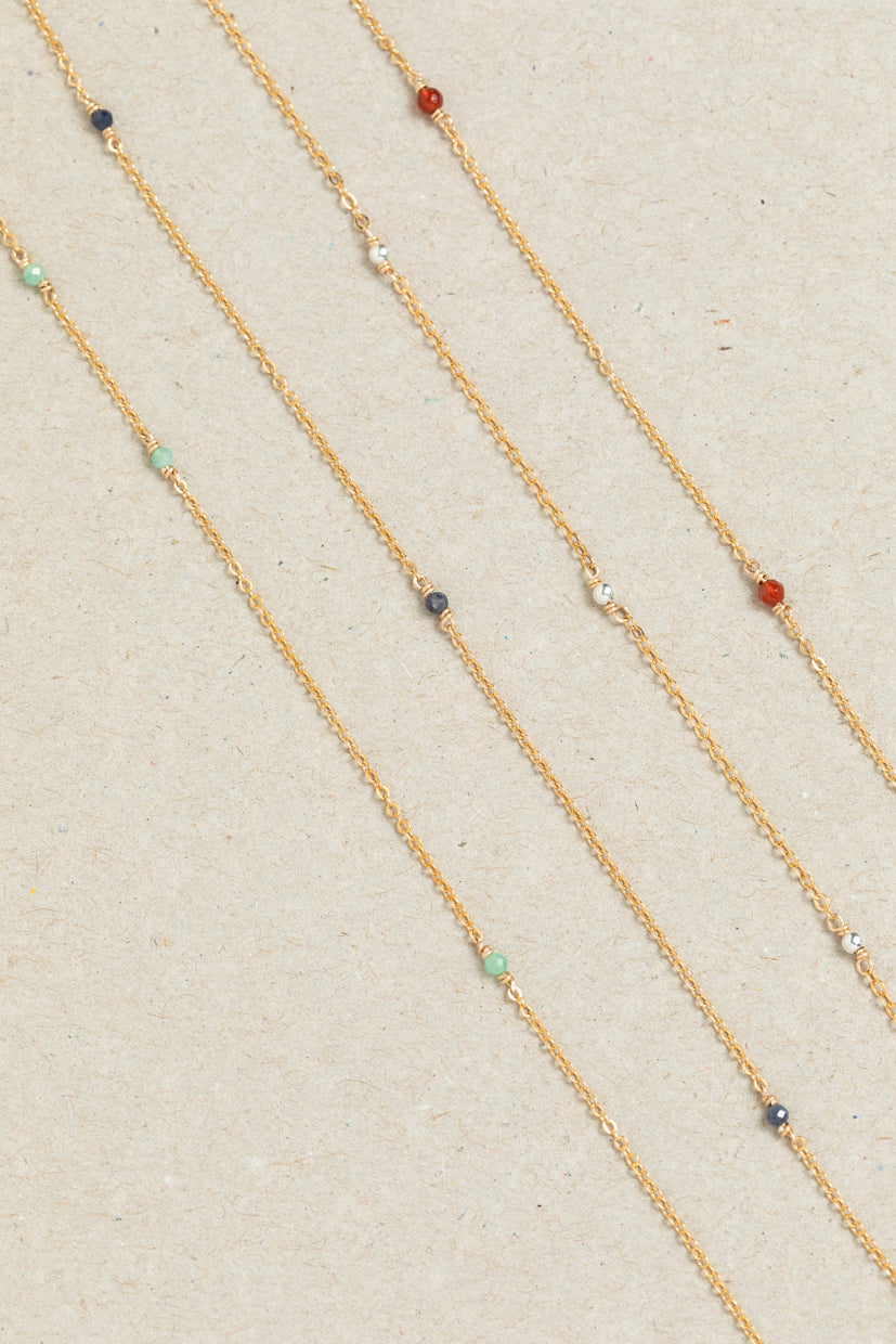 Satellite Double Necklace-Bracelet - Emerald