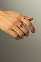 Bague Swan - Agate Rouge